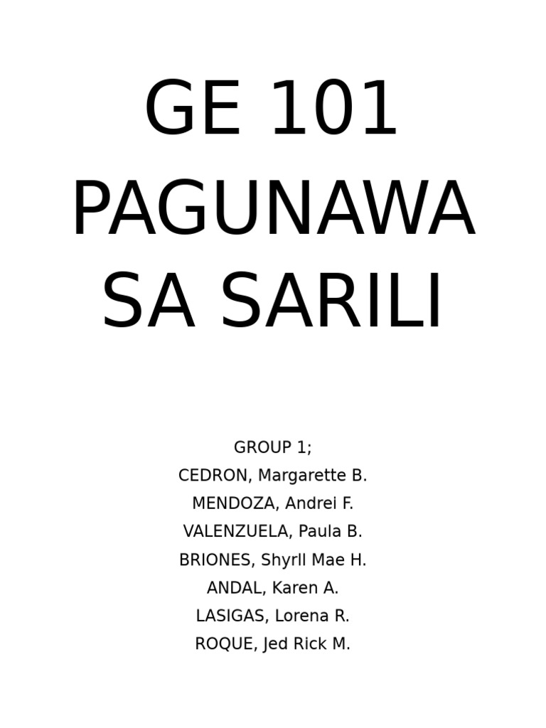 Group 1 Ge101 | PDF
