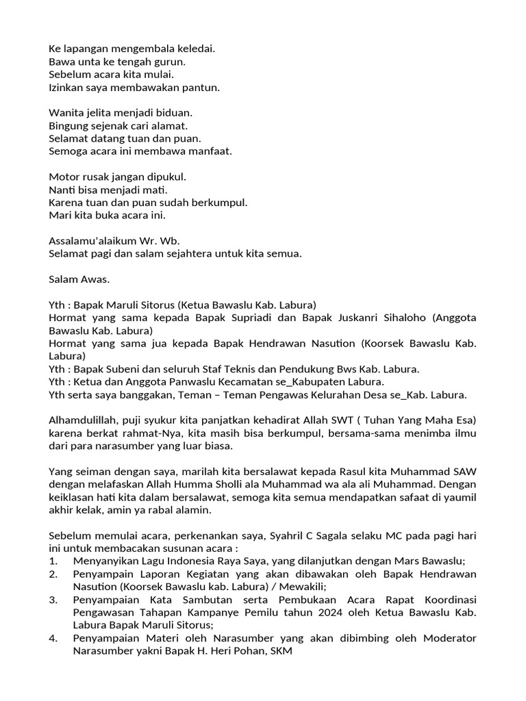 Teks MC | PDF