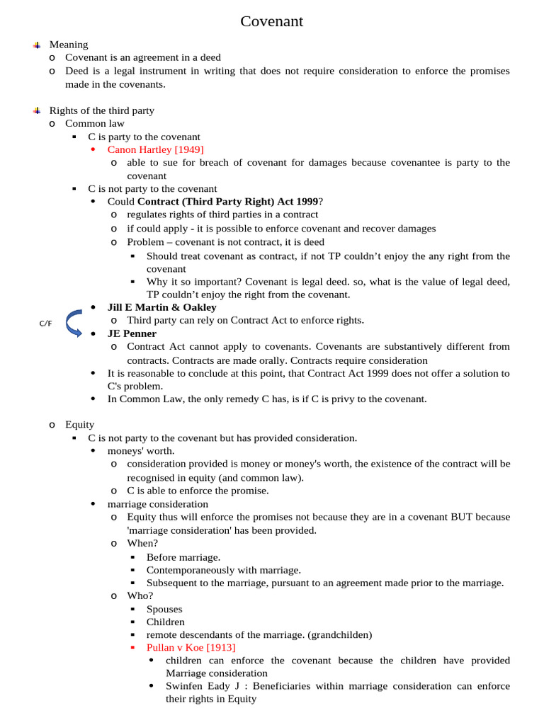 Covenant | PDF | Covenant (Law) | Consideration