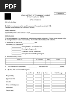 Letter of Reference