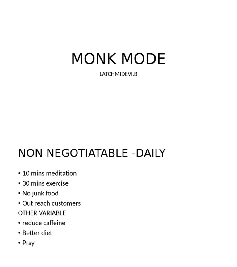 Monk Mode Pdf