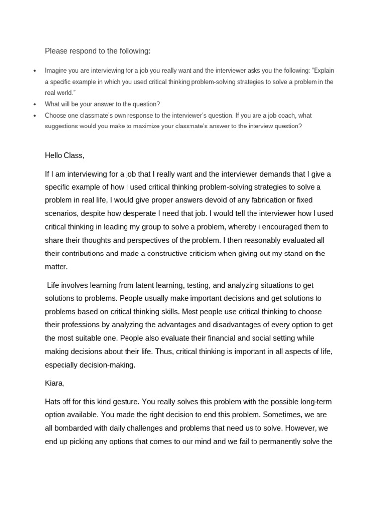 Week 7 Discussion | PDF | Career & Growth | Self-Improvement