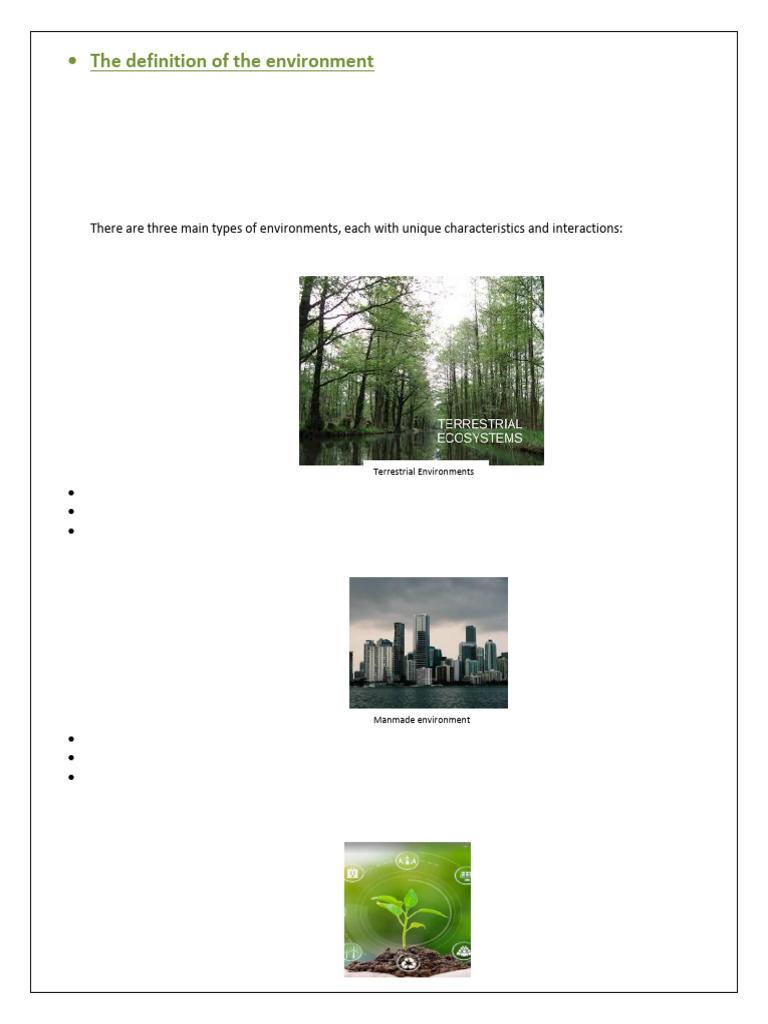 Understanding the Environment's Definition | PDF | Natural Environment ...