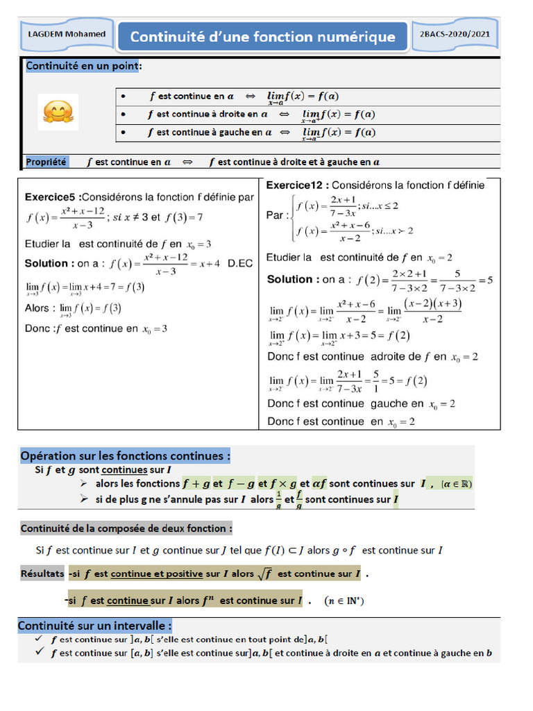 Continuité D'une Fonction | PDF
