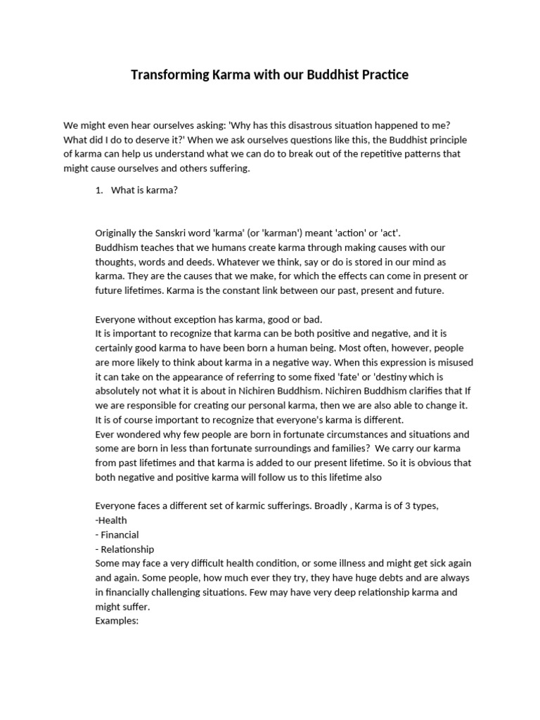 Transforming Karma | PDF | Karma | Eastern Philosophy
