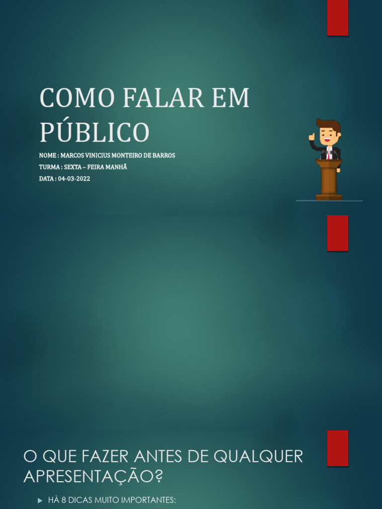 Dicas para Falar em Público com Confiança | PDF