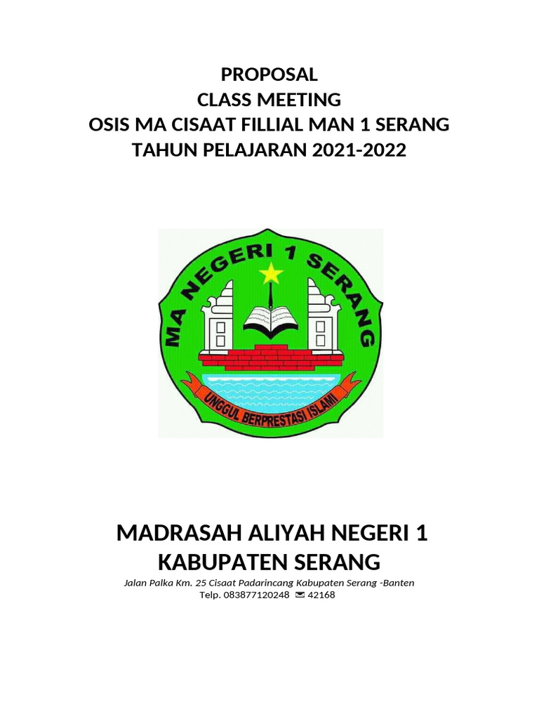 Proposal Class Meeting MA Cisaat 2021-2022 | PDF