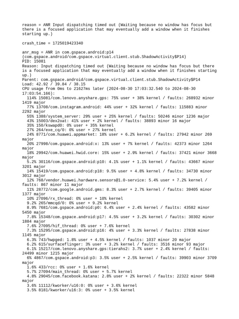 ANR Issue in Gspace Android App | PDF | Software Engineering | Computing