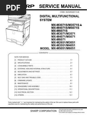 Sharp MX Series Service Manual | PDF | Electrical Connector | Ac