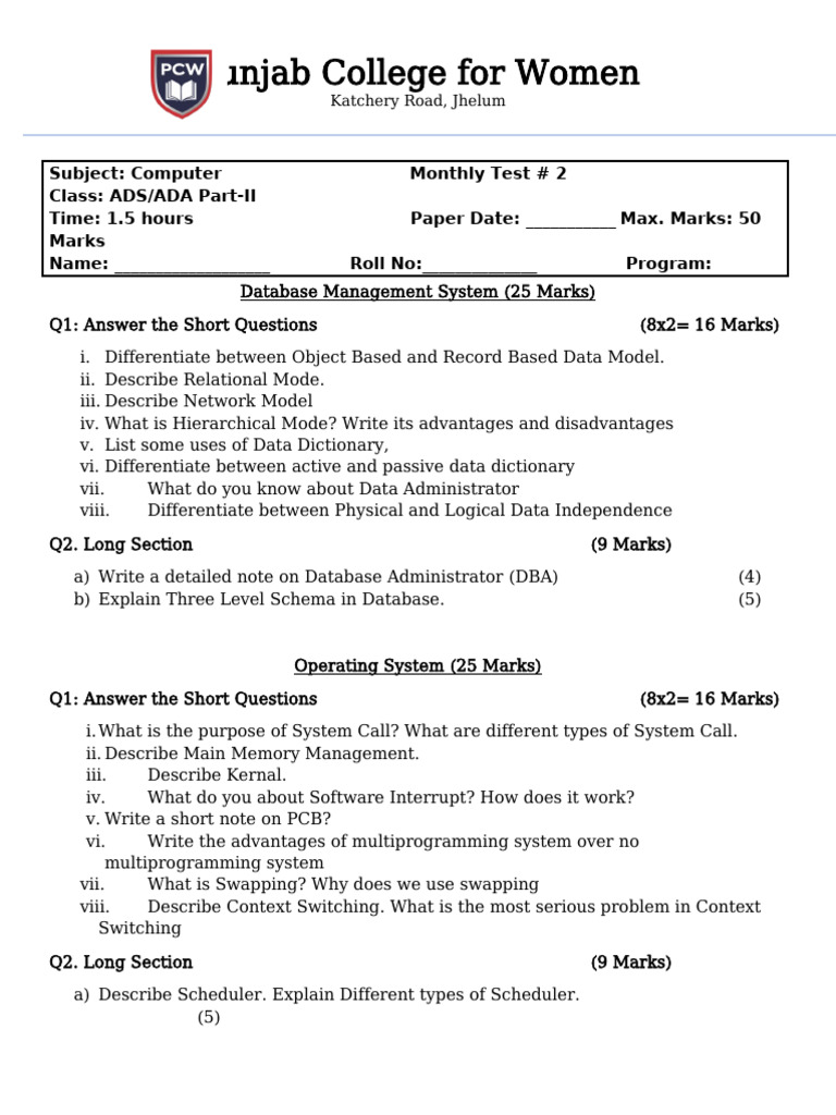 ADS ADA Part 2 Computer | PDF