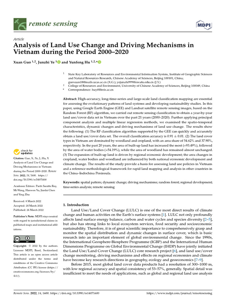 Analysis of Land Use Change and Driving Mechanisms | PDF | Statistical ...