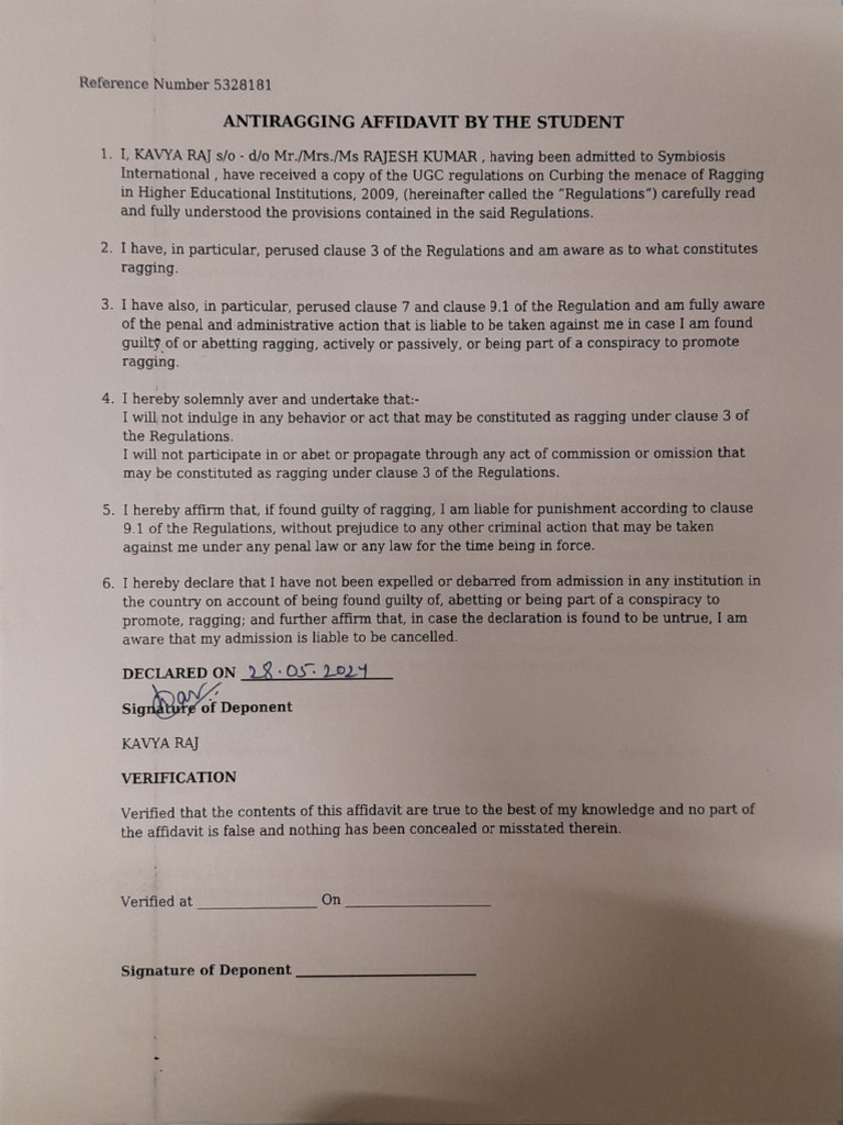 Anti Ragging Student | PDF