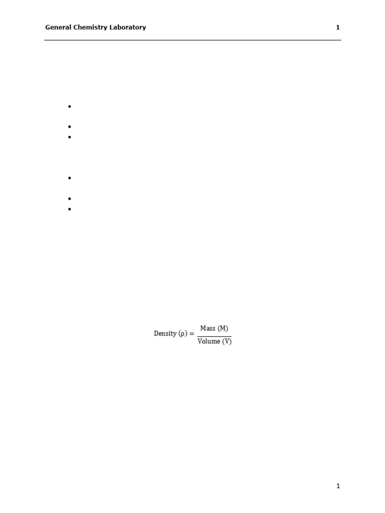 Density Measurement in Chemistry Lab | PDF | Density | Observational Error