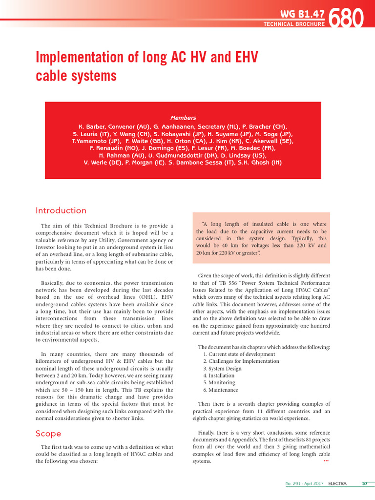 Long HVAC Cable Systems Implementation | PDF | Alternating Current ...