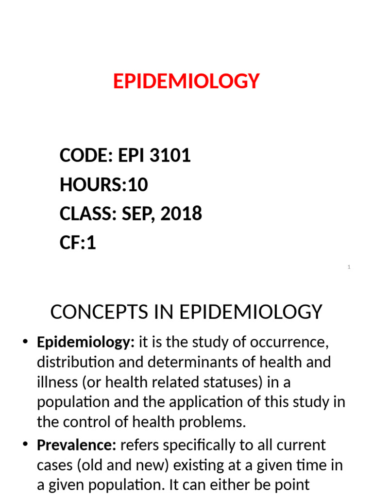 Key Concepts in Epidemiology Overview | PDF | Infection | Epidemiology