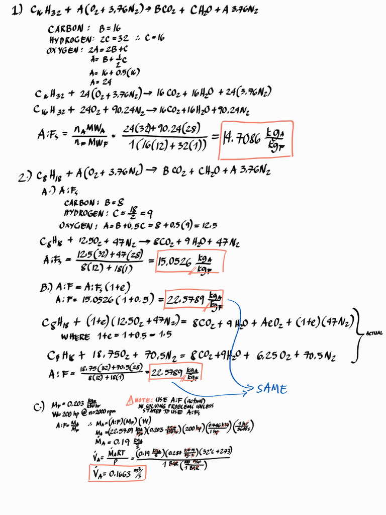Combustion Practice Problems Oct 10 2024 - 241010 - 191020 | PDF