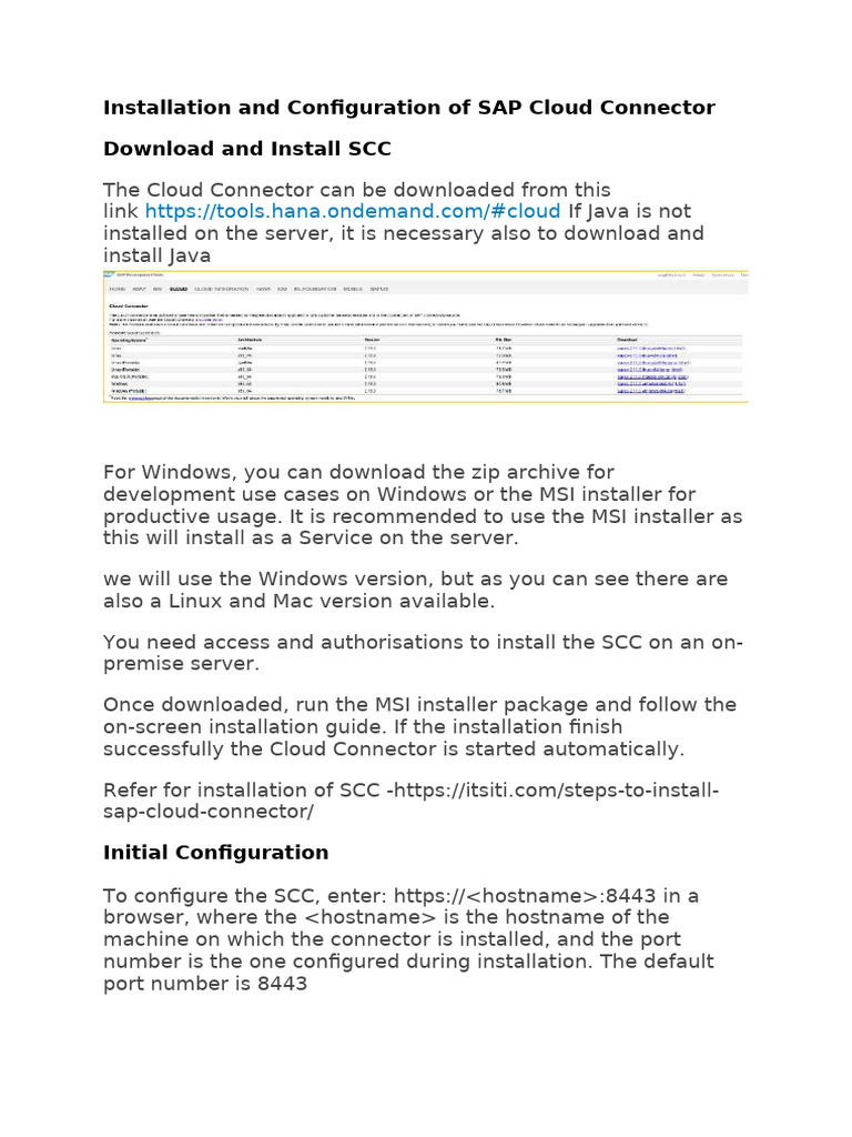 SAP Cloud Connector Installation Guide | PDF | Cloud Computing | Proxy ...
