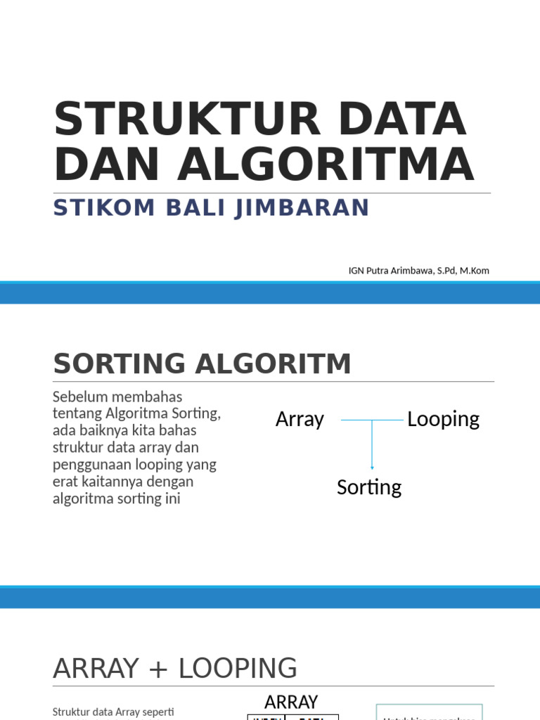 Algoritma Sorting dan Struktur Data Array | PDF