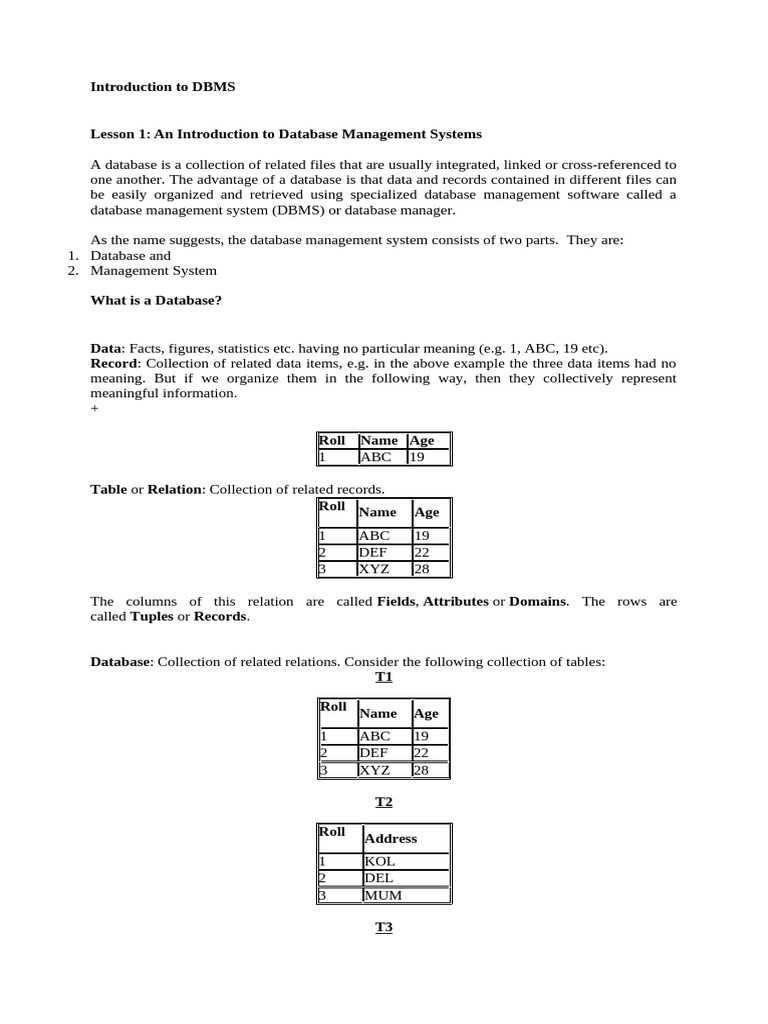 Lesson 1 and 2 For Student | PDF | Databases | Computer File