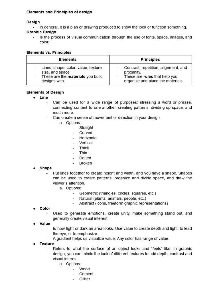 Design Elements and Principles Explained | PDF | Shape | Graphic Design