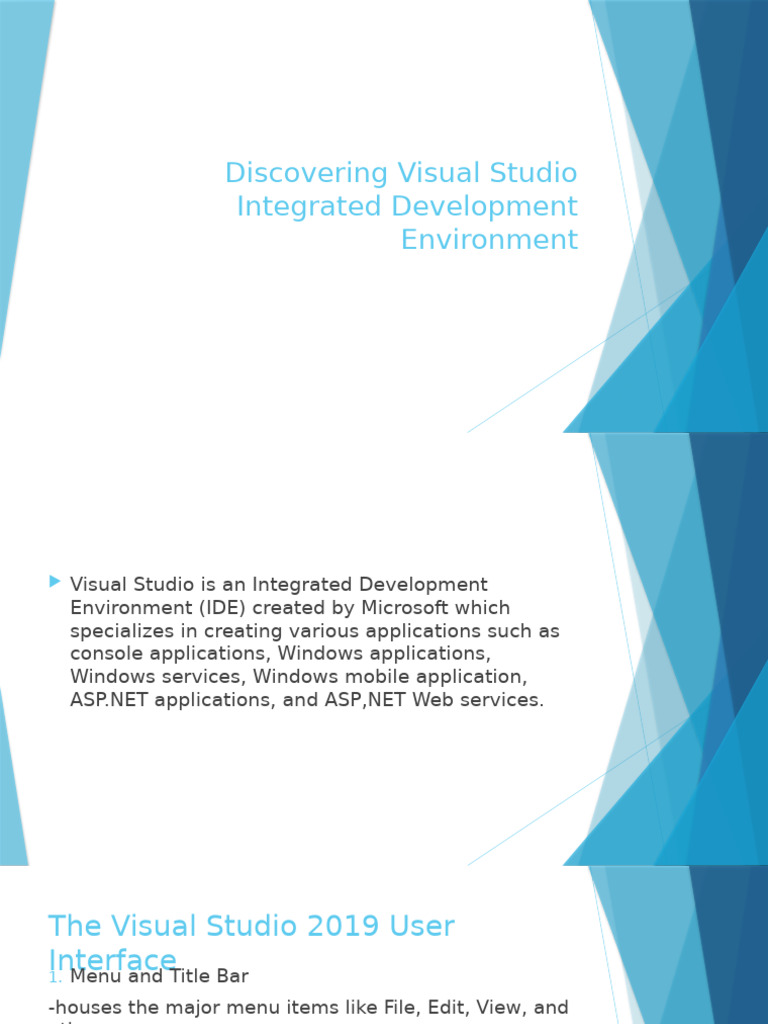 Visual Studio 2019 IDE Overview | PDF | Art | Technology & Engineering