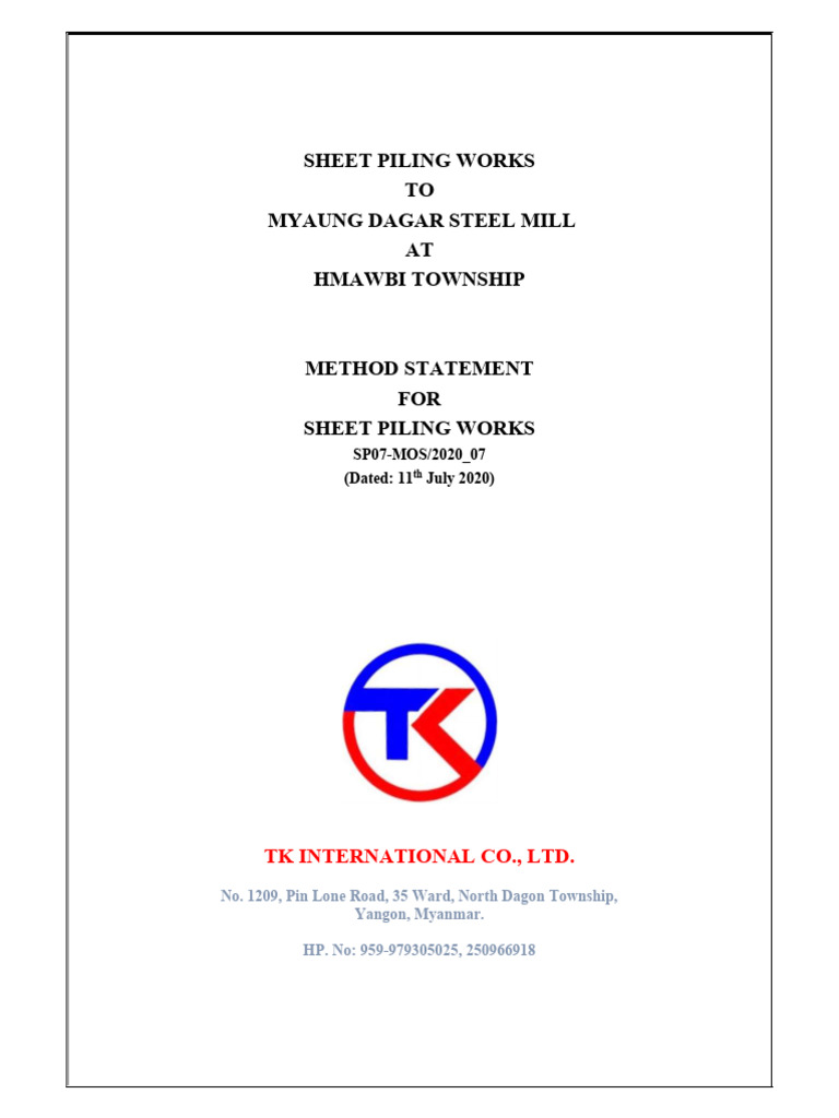 Method of Statement | PDF | Deep Foundation | Personal Protective Equipment