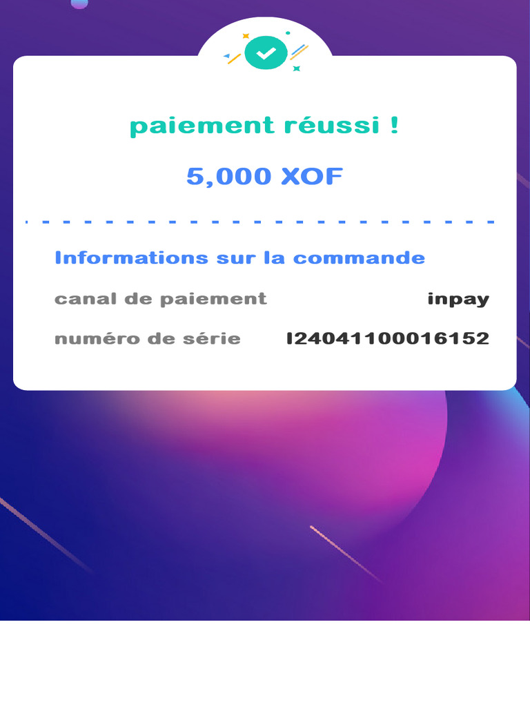 Confirmation de Paiement Réussi | PDF