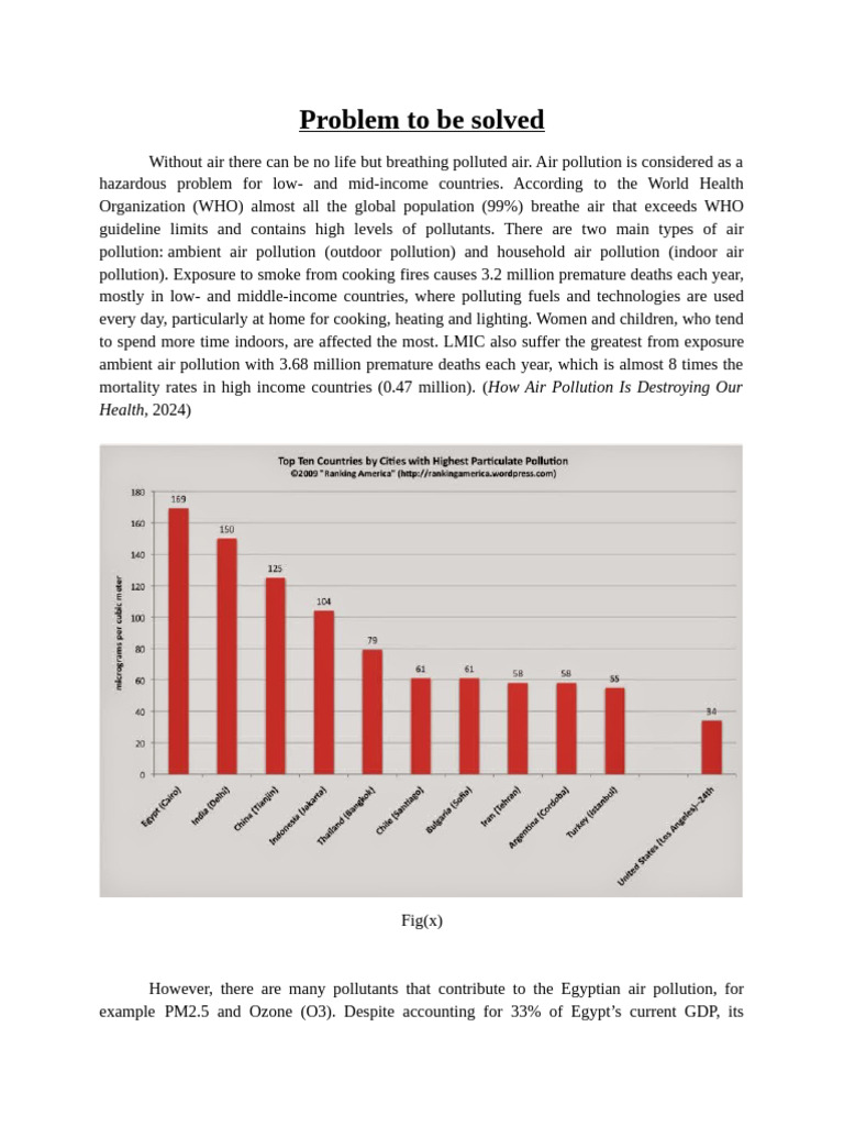 Problem To Be Solved | PDF | Air Pollution | Particulates