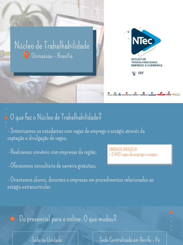 Apresentação - Ntec | PDF | Estágio | Procura de Emprego
