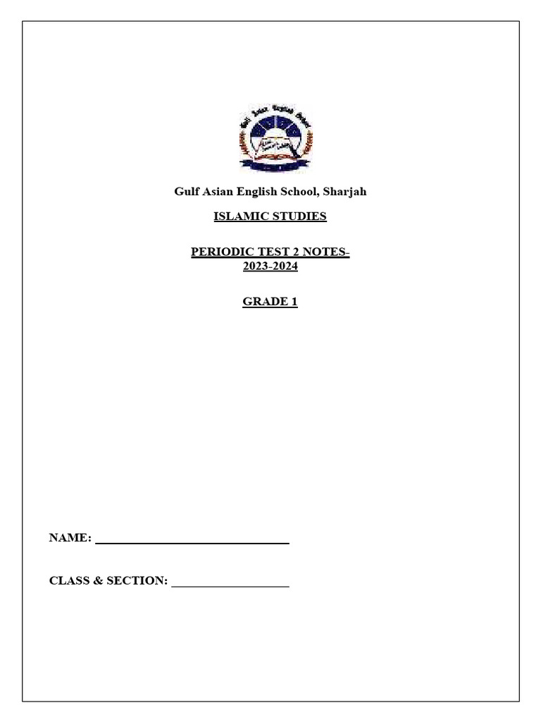 Grade 1 Islamic Studies Notes | PDF