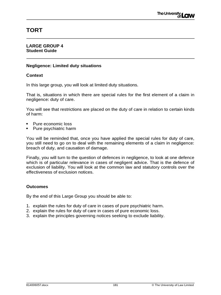 2425 tort lg04 ce01 student guide pdf negligence legal liability