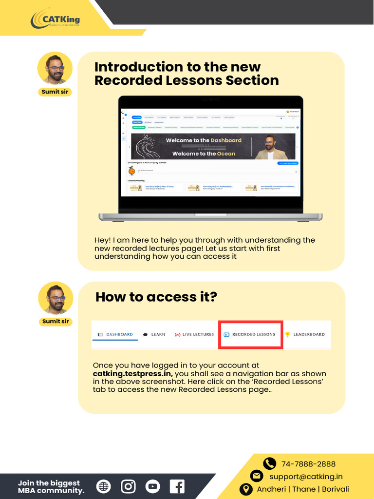 New Recorded Lessons Guide for MBA Prep | PDF