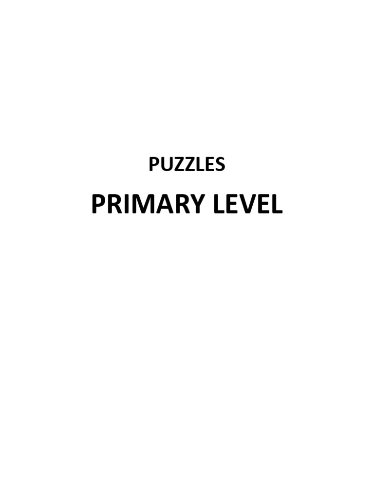 Answer Keys for School Puzzles | PDF