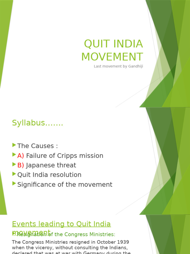 Significance of the Quit India Movement | PDF | British Raj | Mahatma ...
