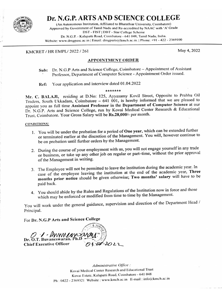 ngp appointment order PDF