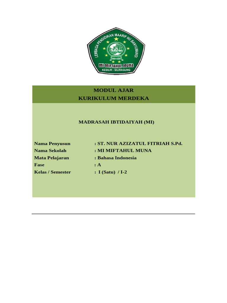 Modul Ajar Bahasa Indonesia BAB 1 | PDF | Seni & Disiplin Bahasa ...