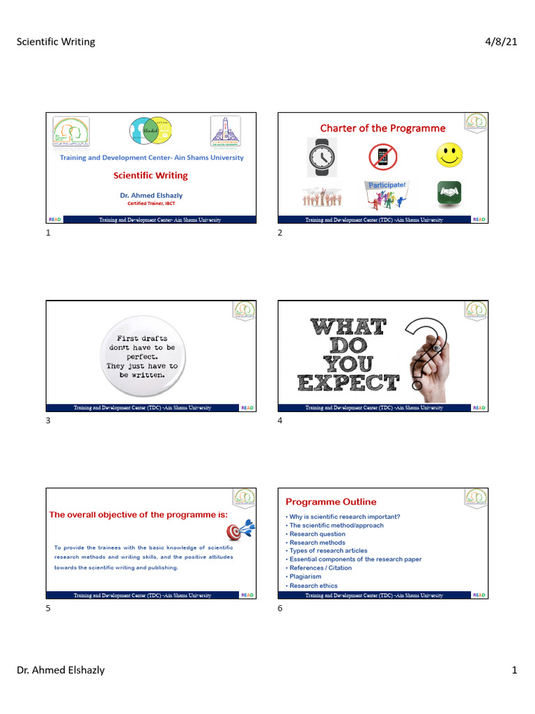 Scientific Writing Training Overview | PDF | Experiment | Science