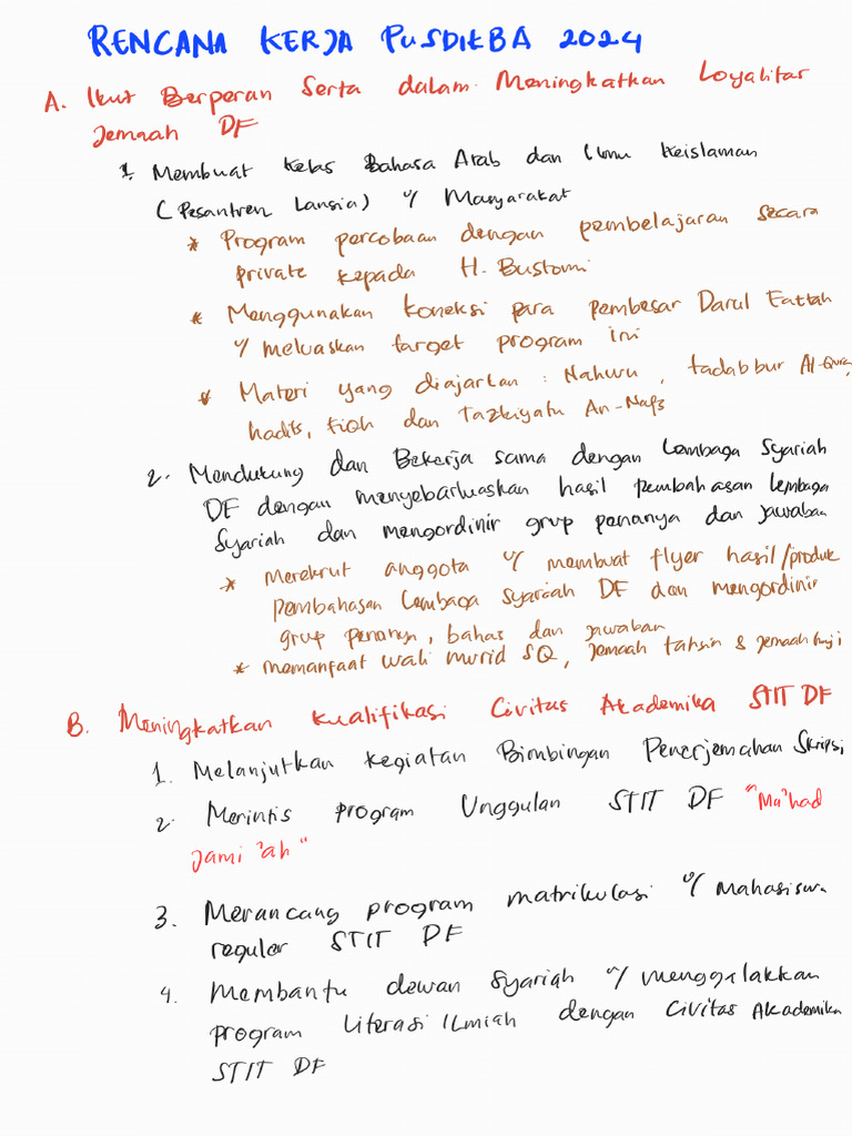 Ide Program Kerja Pusdikba | PDF