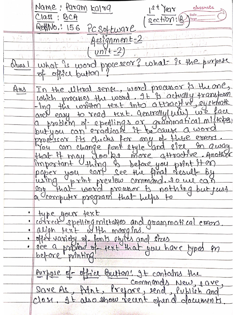PC Software Assignment - 2 (Unit - 2) - 1 | PDF