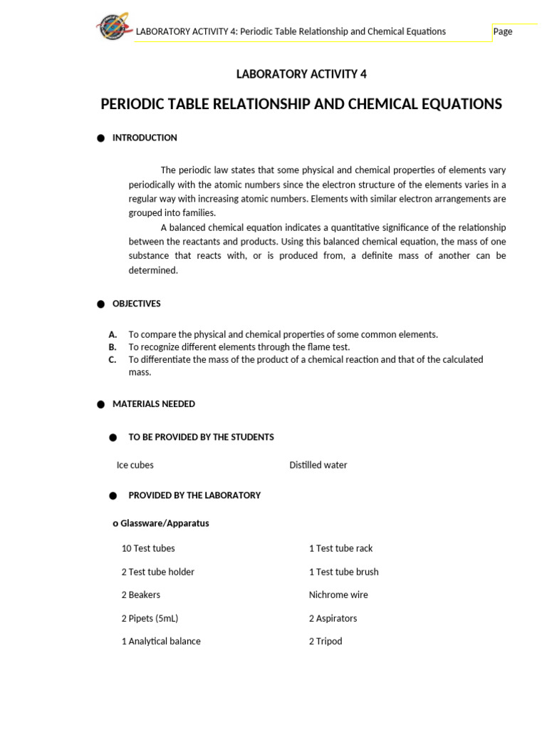 GenChem - Experiment 4 (1) | PDF | Chemical Substances | Chemistry