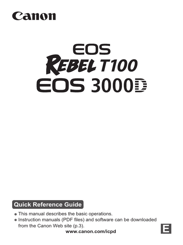 Eos Rebelt100 3000d QRG en | PDF | Camera | Live Preview