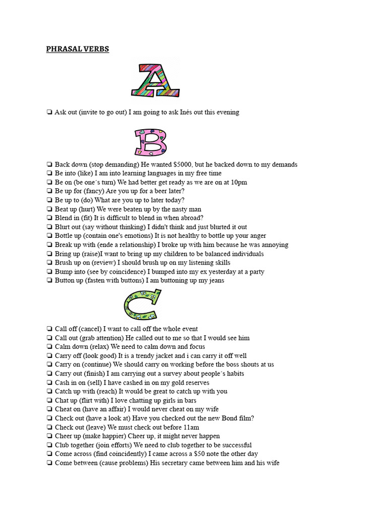 Phrasal Verbs for B2 and C1 Levels | PDF | Self-Improvement