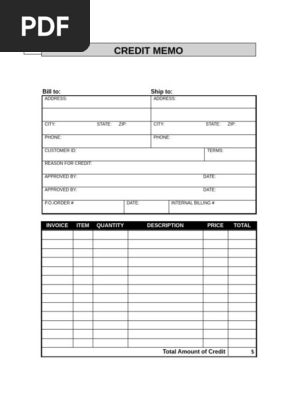 Credit Memo