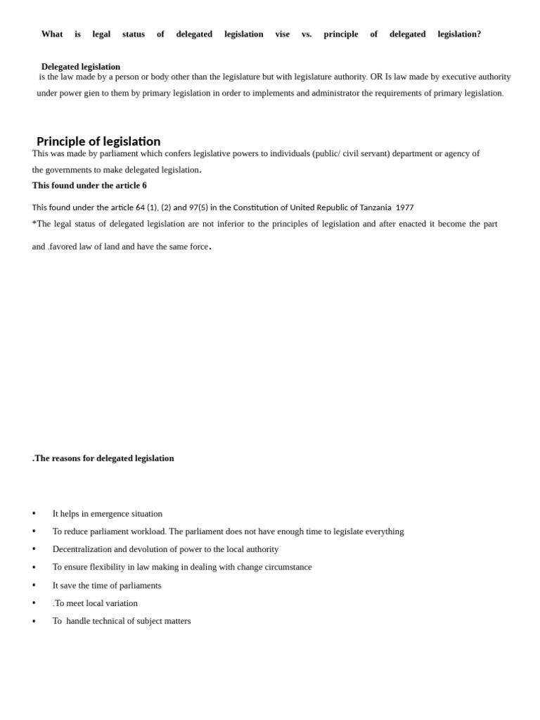 Delegated Legislation | PDF | Social Science