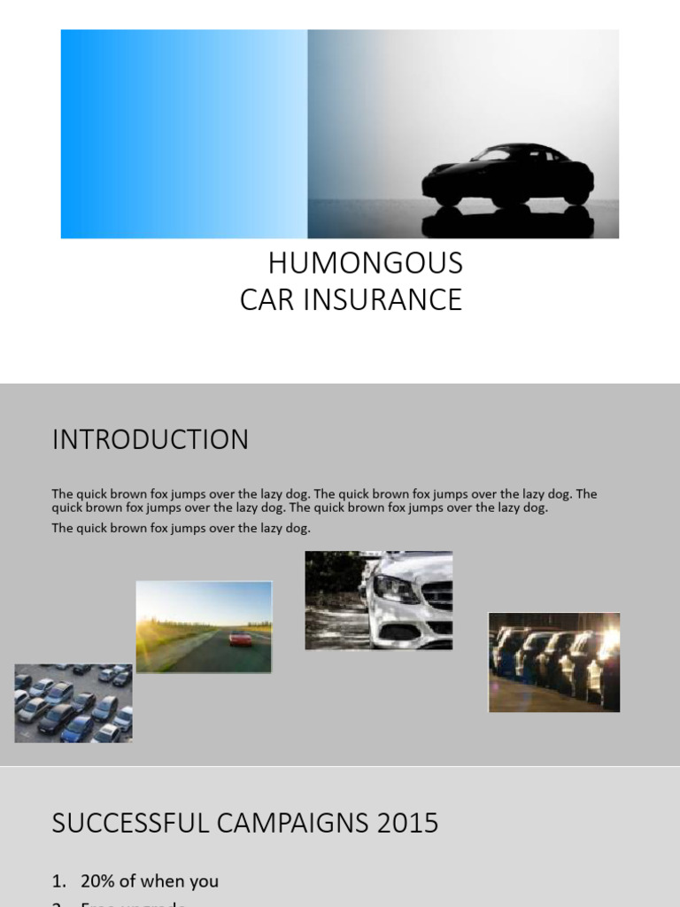 Humongous Car Insurance Campaigns | PDF