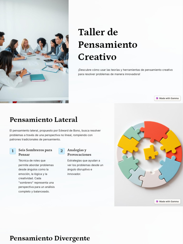Taller de Pensamiento Creativo Innovador | PDF | Creatividad | Pensamiento