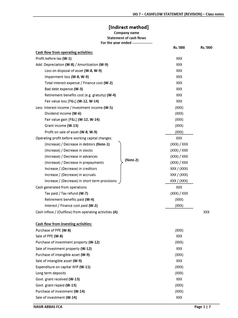 Cashflow (Revision) - Class Notes | PDF | Book Value | Cash Flow Statement