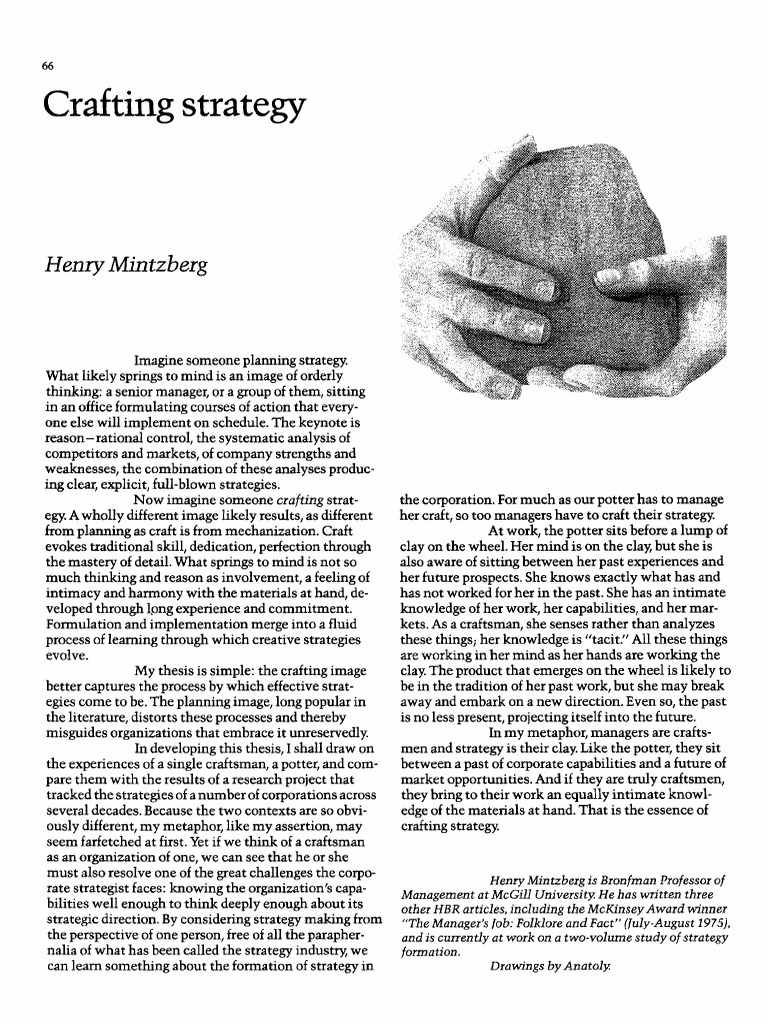 Mintzberg-Crafting Strategy | PDF | Home & Garden
