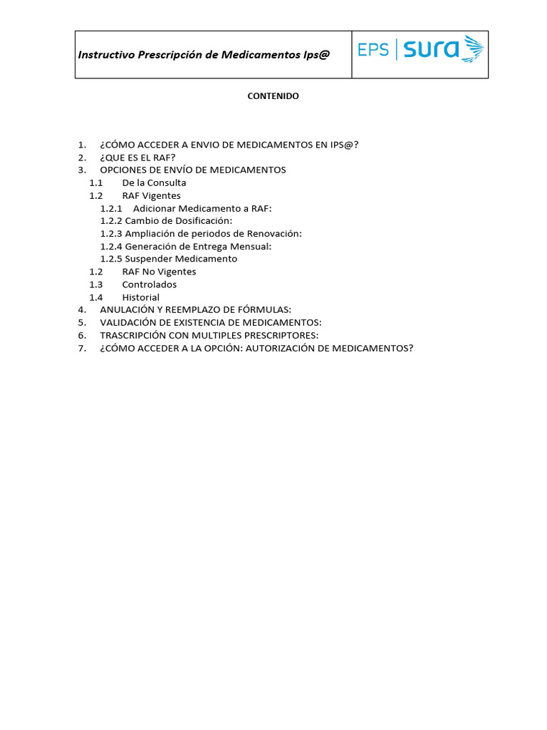 Instructivo Prescripción Medicamentos Ips@ | PDF | Medicamentos con ...