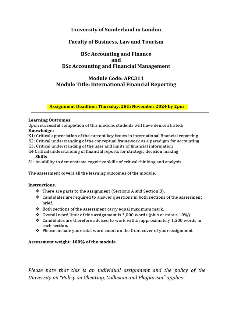 APC+311+Assignment+Questions 1 | PDF | International Financial ...